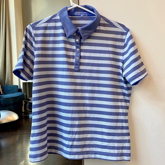 Nike Golf dry fit striped polo shirt L